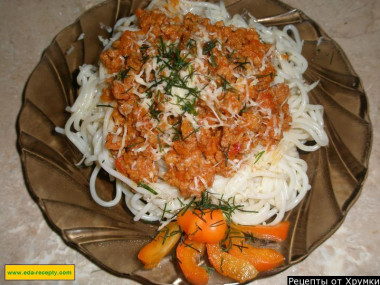 Pasta with sauce bolognese
