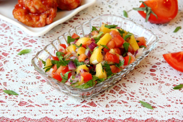 Salsa sauce with tomatoes and mango