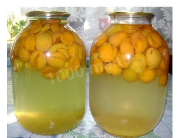 Apricot compote with citric acid for winter
