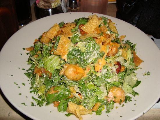 Delicious salad with shrimp