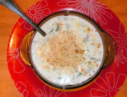 Cold cucumber soup with yogurt