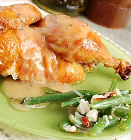 Delicious chicken with string beans