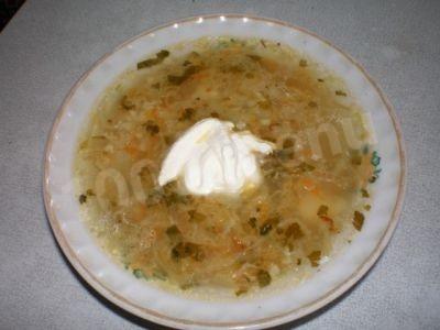 Cabbage soup from sauerkraut