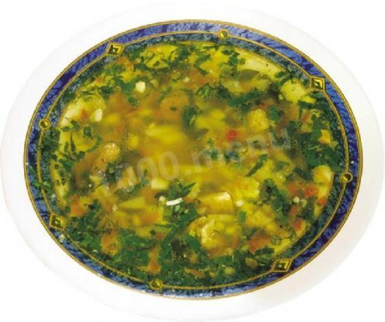 Sea fish soup with corn