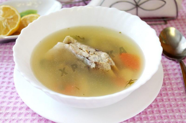Carp fish soup with celery