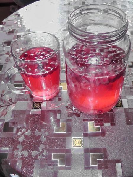 Cranberry compote with sugar syrup