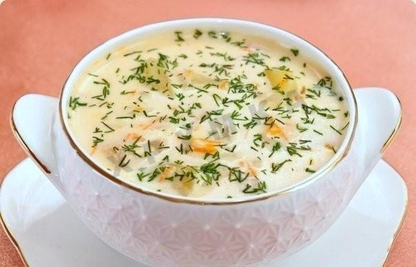 Cheese chicken soup with rice