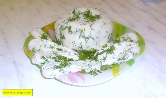 Cow's milk and kefir cheese with various additives