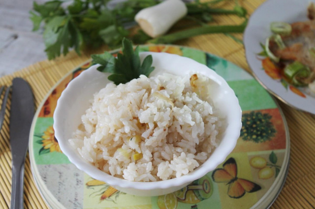Rice with leeks like pilaf