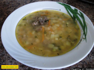 Soup with vegetables, beans and meat