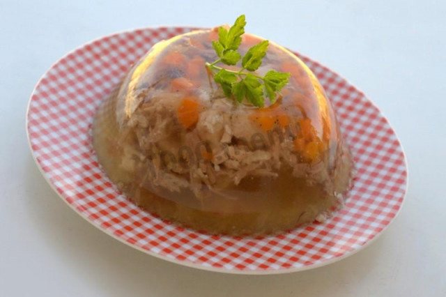 Chicken breast jelly with carrots and gelatin