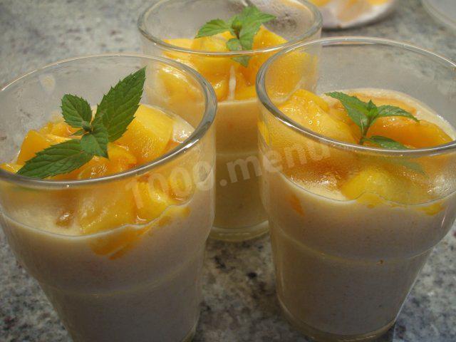 Summer dessert with peaches and apricots
