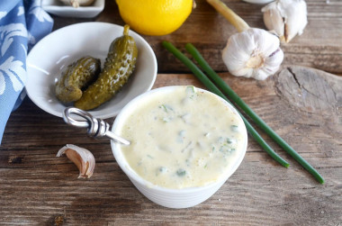 Tartare sauce with pickles and mayonnaise classic