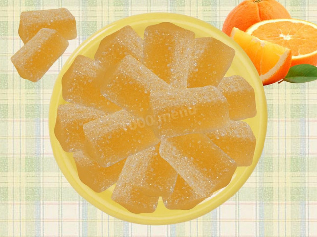 Jelly candies with orange juice