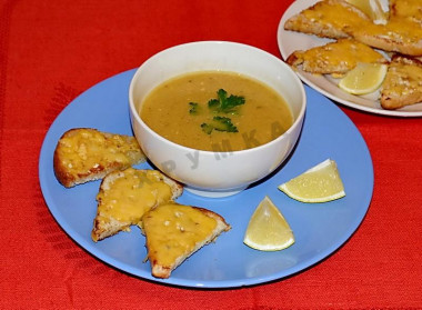 Turkish lentil soup puree