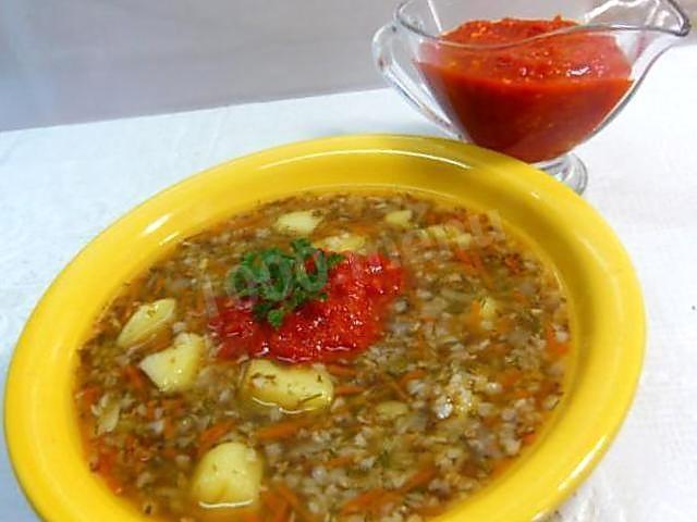 Lean soup with buckwheat without meat