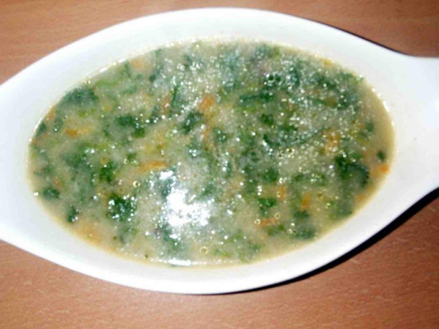 Young nettle puree soup