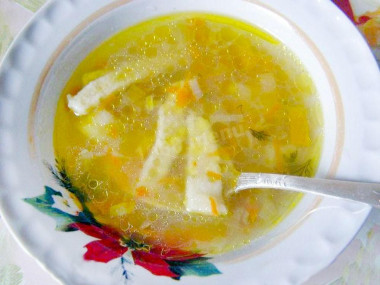 Chicken soup with vegetables and homemade noodles