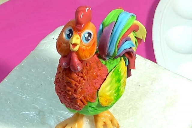 Rooster made of cake paste