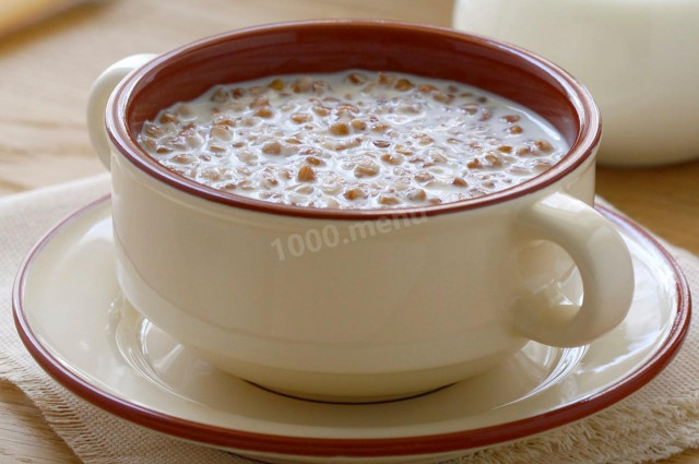 Buckwheat porridge on water with milk