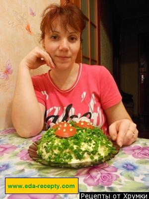 Salad lesnaya polyana with New Year's champignons