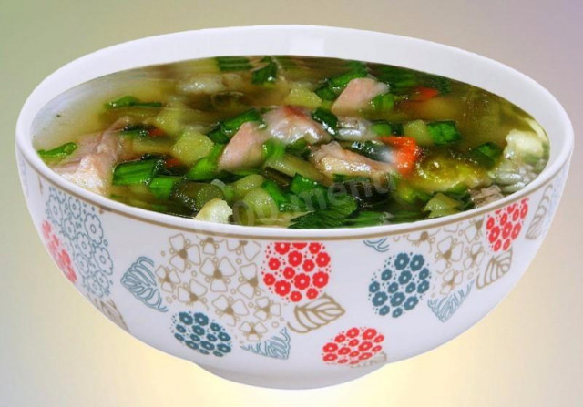 Fresh carp fish soup with vegetables