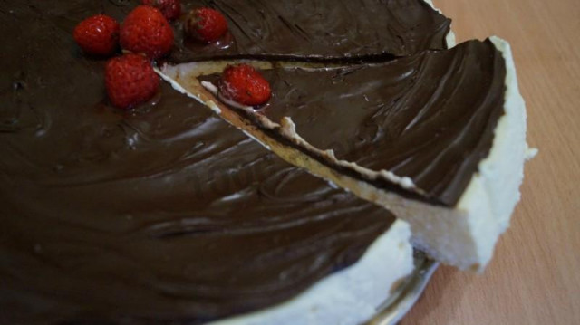Cottage cheese cheesecake without baking with marshmallows and nutella