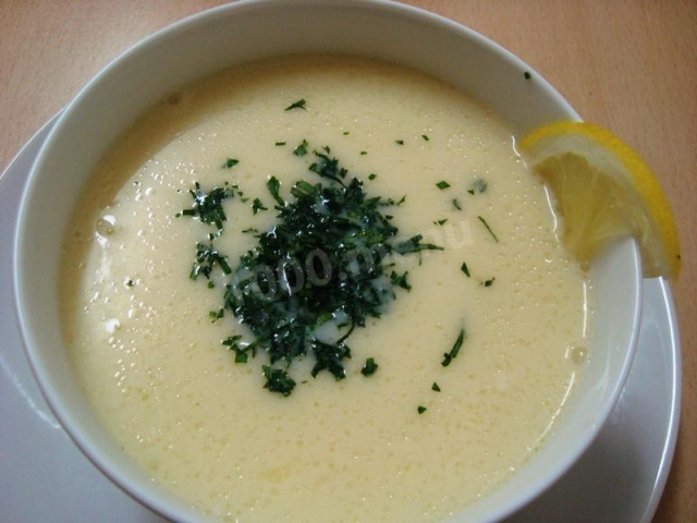 Greek Avgolemono chicken cream soup