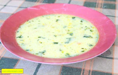 Potato soup with cheese