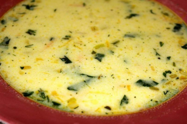 Potato soup with cheese