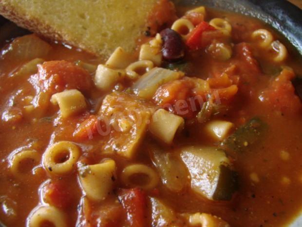 thick and hearty minestrone soup from Italy