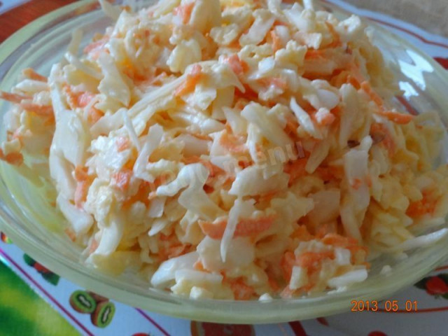 Cabbage salad with mayonnaise and apple