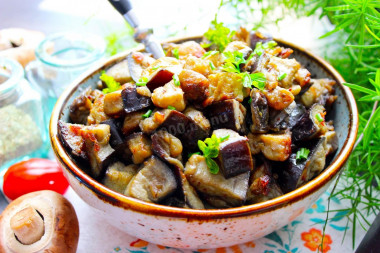 Fried eggplant like mushrooms