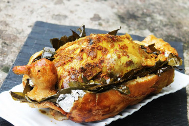 Duck in dough baked in the oven