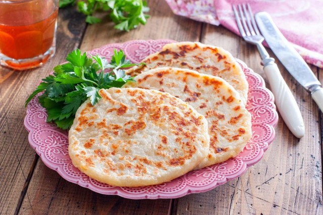 Cheese tortillas in a frying pan