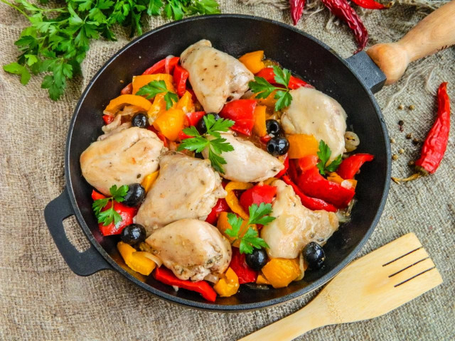 Chicken thighs in a frying pan