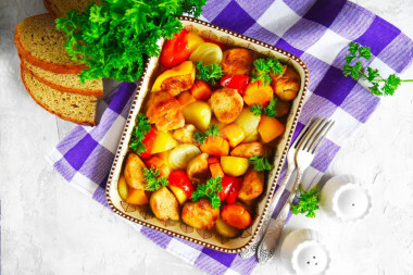 Roast pork with potatoes