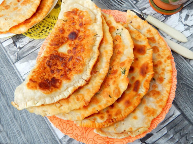 Chebureks from custard dough