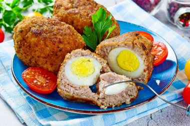 Cutlets with an egg inside