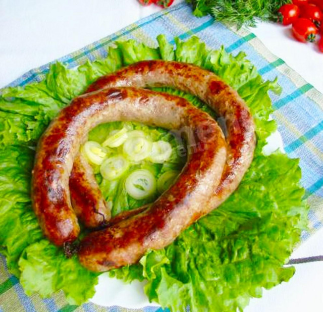 Homemade sausage in the oven