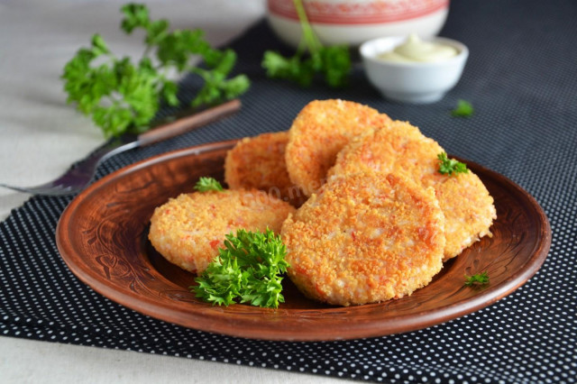 Cutlets made of crab sticks