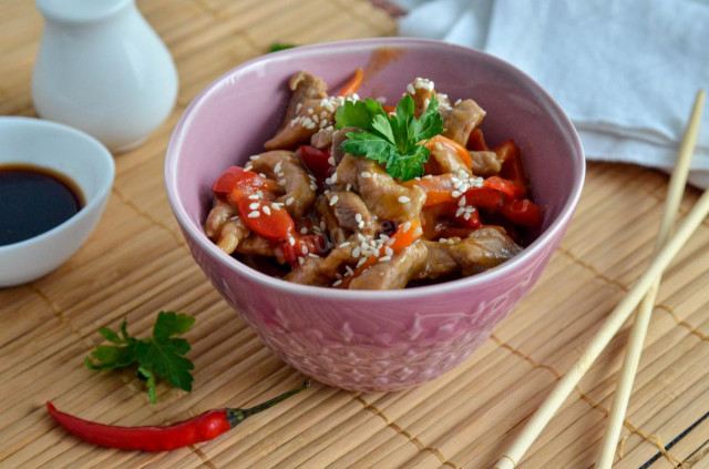 Chinese meat in sweet and sour sauce