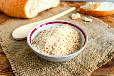 Breadcrumbs in a frying pan